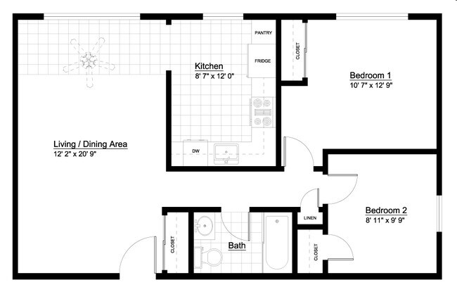 Two Bedroom - A - ArtHaus Oakbrook