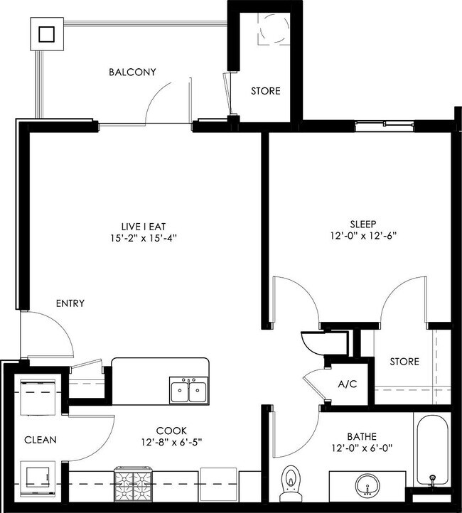 Oak - 1 bdrm.gif - Woodcreek
