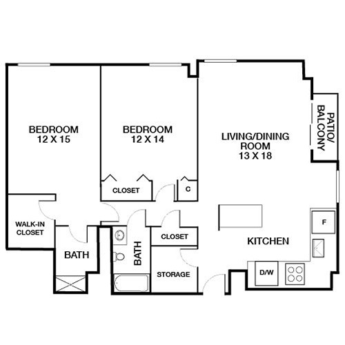 Floorplan - Yorktown Apartment Homes