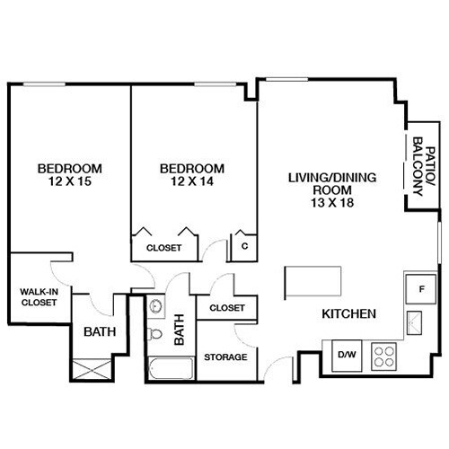 Floorplan - Yorktown Apartments