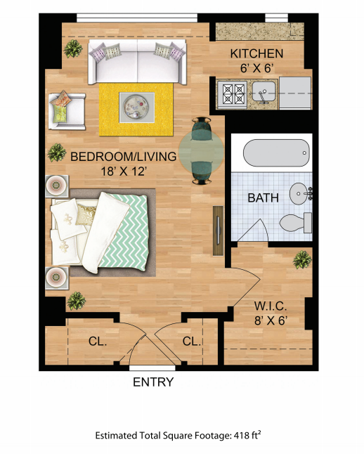 Building Photo - Charming & Bright Studio at River Place West