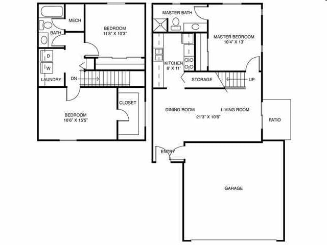 3BR/2BA - Fernbrook Townhomes
