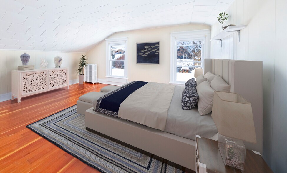 Bedroom 2 - digitally staged - 47 Pitkin St
