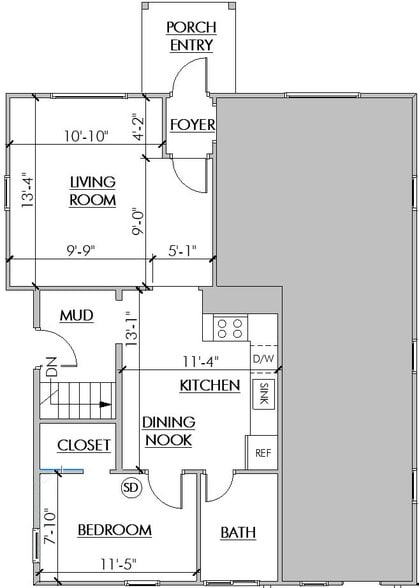 Main Level Floor Plan - 511 E Indiana Ave
