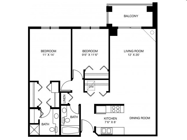 2BR/2BA - Highland Ridge