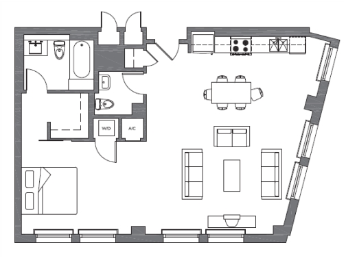 2 stack floor plan Approx. 1011 sf - Great Republic Lofts