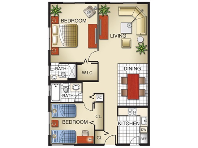 Model B - Suncoast Place Apartments