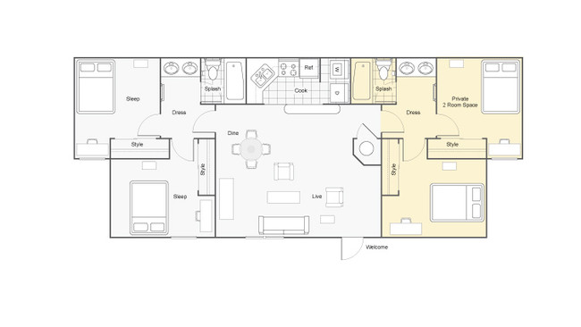 Floorplan - Harper Flatts