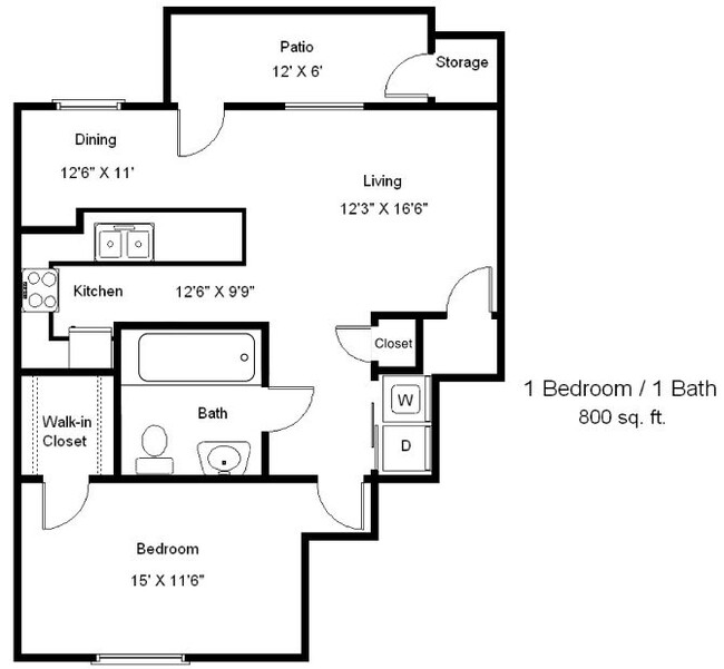 Floorplan - Hickory Manor 62+ Apartments