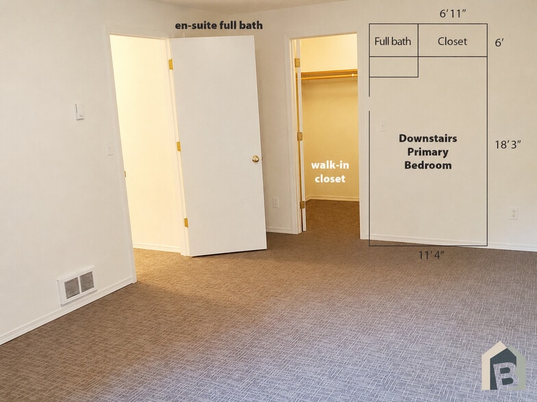 2nd floor large primary bedroom with large walk-in closet and en-suite full bath - 20981 Port Gamble Rd NE