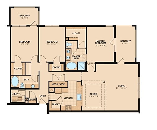 3BR/2BA - River Dance Condo