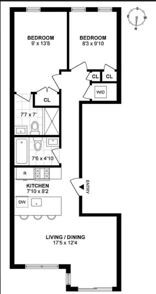 Open Concept Layout with fully usable square footage for floor-through penthouse unit - 504 Maple St
