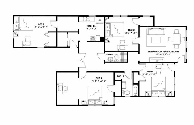 Building Photo - Room in Shared 4 bed/2 bath home