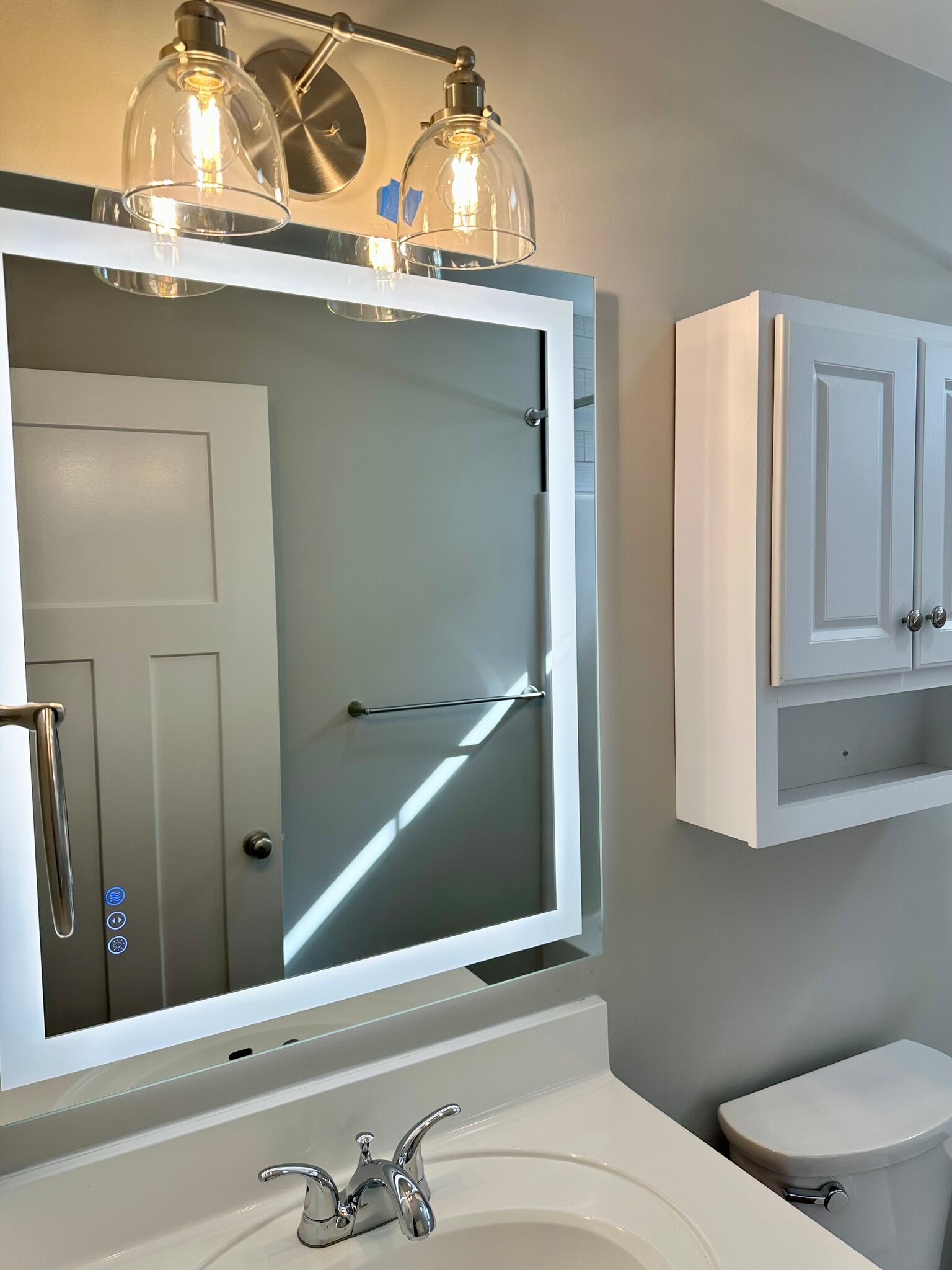 Lighted LED mirror, shade/brightness/anti-fog options - 2312-A Belle Ave NE