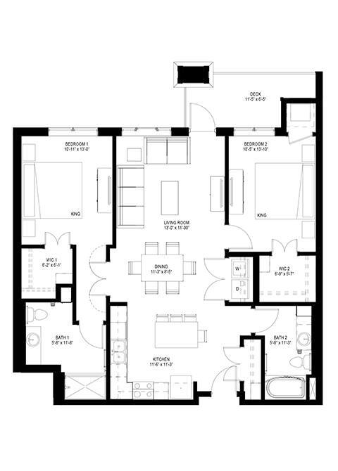 Floorplan - The Legends of Woodbury 55+ Apartments