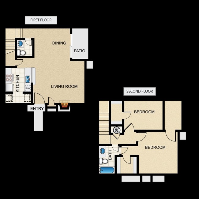 2/BR 1.5/BA - Cedar Lake Apartments