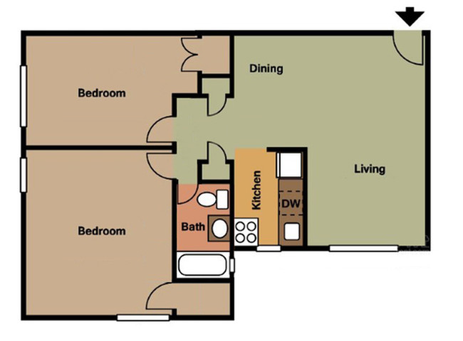 2 Bedroom - Arlington Boulevard Apartments