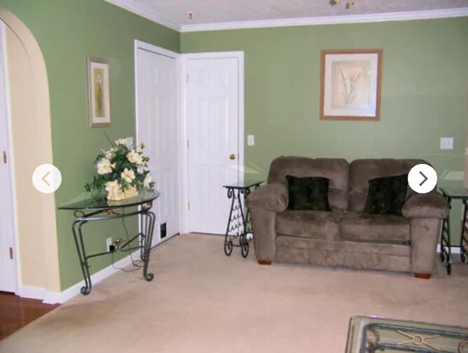 livingroom/closet/door to garage (now painted neutral beige) - 2950 Baby Ruth Ln