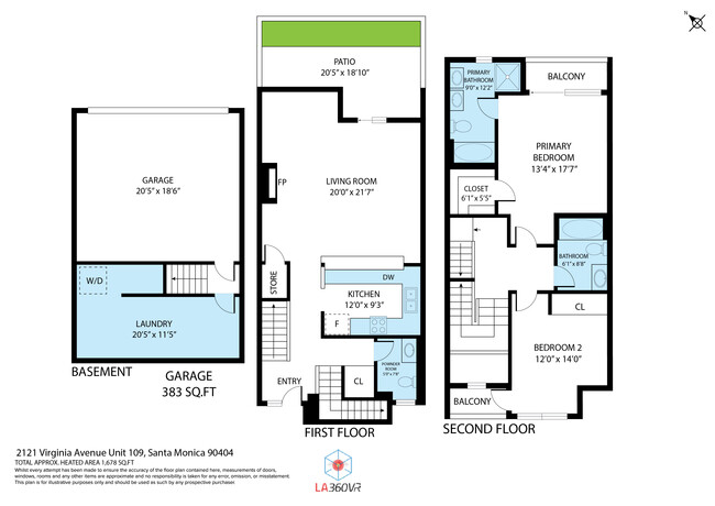 Floorplan (loft + sundeck not shown) - 2121 Virginia Ave