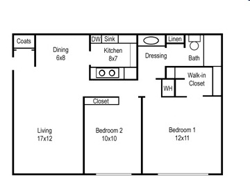 2BR/1BA - Bay Oaks Apartments