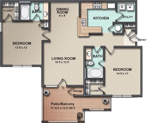 The Riverstone - Stone Creek at Brookhaven Apartment Homes