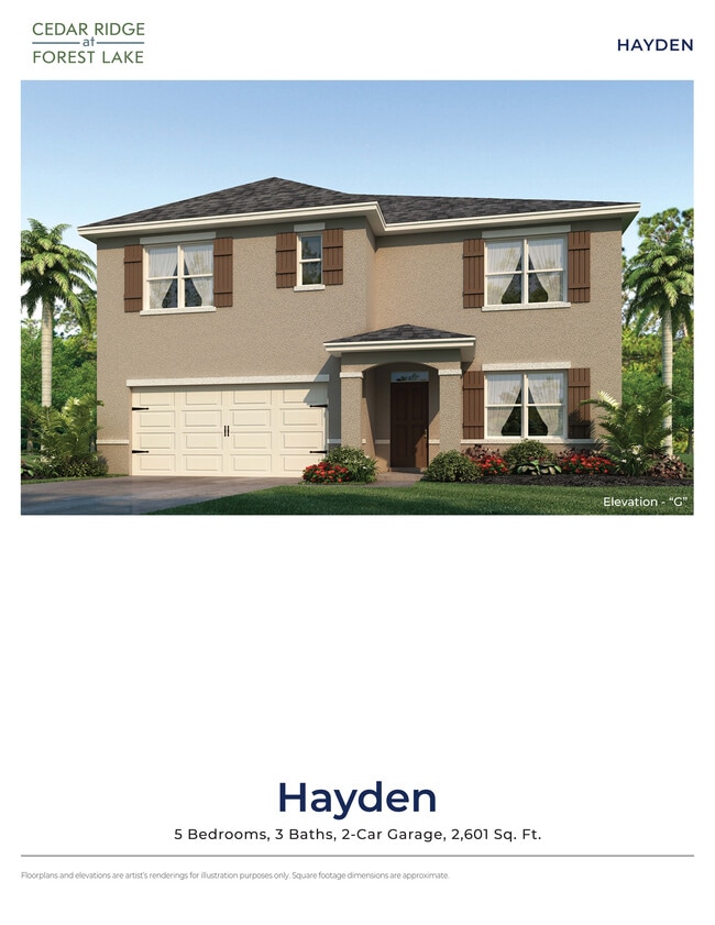 HAYDEN 5/3 Elevation Rendering - Cedar Ridge