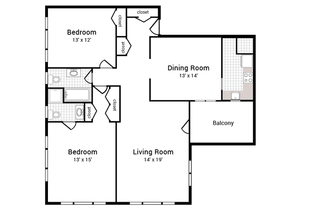 2 Bedroom | 2 Bathroom - 429 Apartments