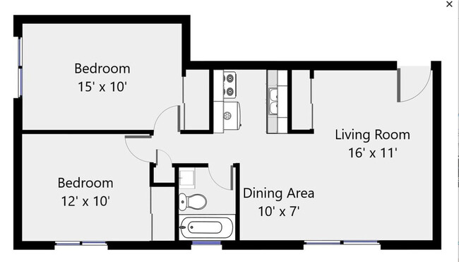 2 Bed 1 Bath - 685sqft - Clearwater Apartments