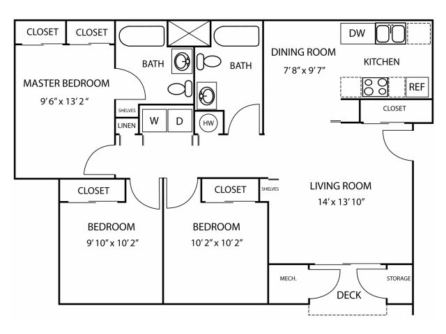 3BR/2BA - Orchard Heights Apartments