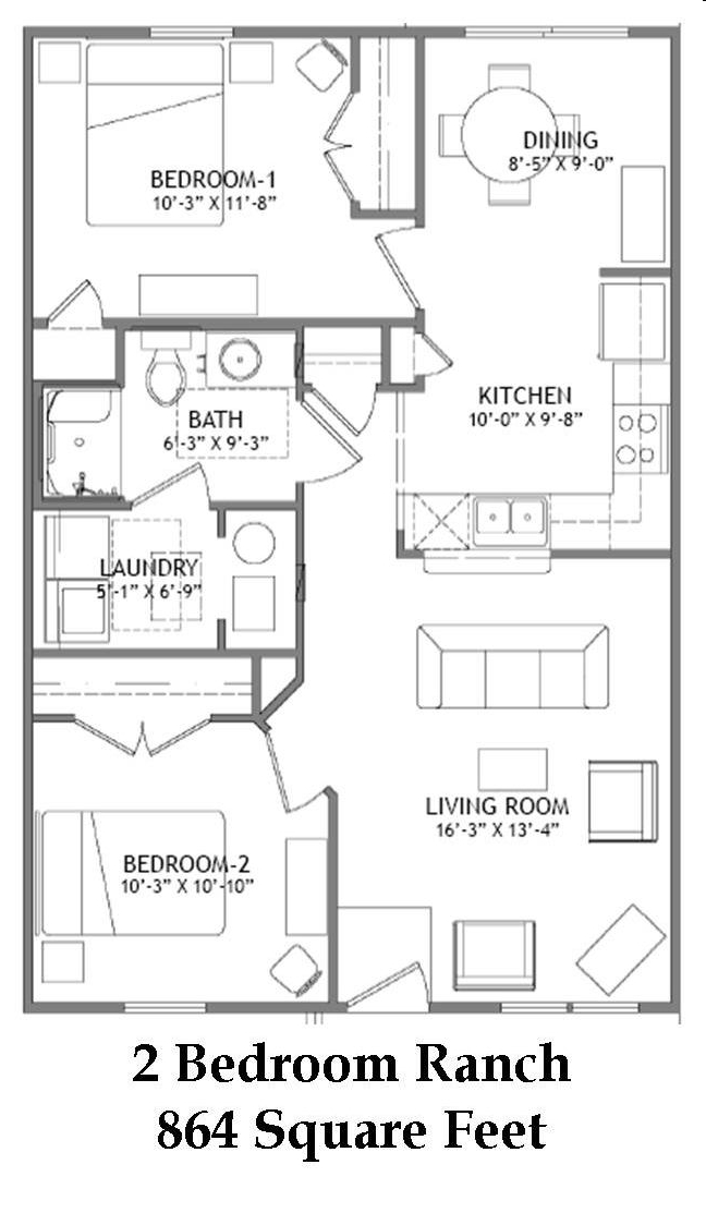 2BR/1BA - Creekside Village Apartments