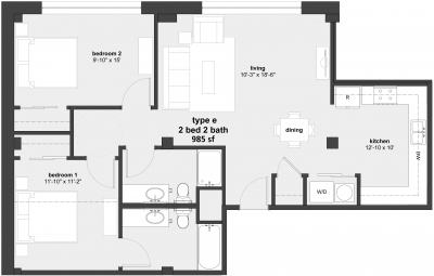 2BR/2BA - Temtor Lofts