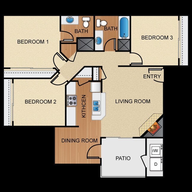 3BR/2BA - Hunter's Ridge Apartments