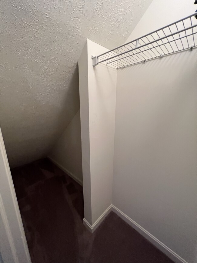 Coat closet under stairs - 106 Trotter Ln