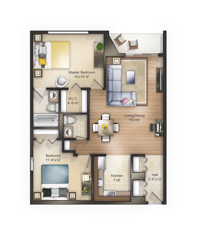 Floorplan - Highland Plaza Apartments