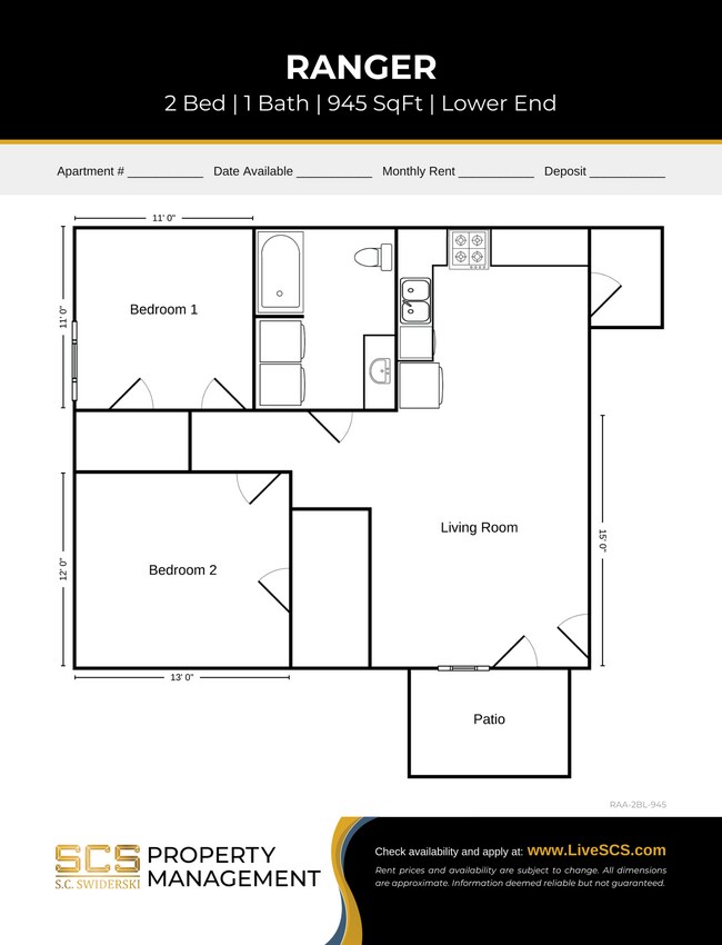 Floorplan - SCS Sturgeon Bay Estates Apartment Community