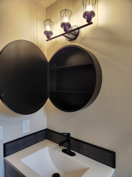 Modern mirror with storage - 7915 236th St SW