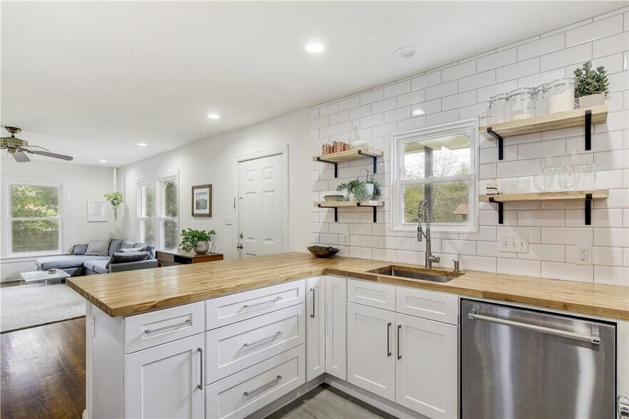 Newly Remodeled Updated Kitchen with Butcher Block Counter Tops - 5715 Joe Sayers Ave