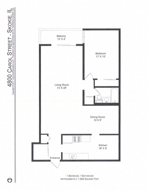 Floorplan - 4800 Carol Apartments