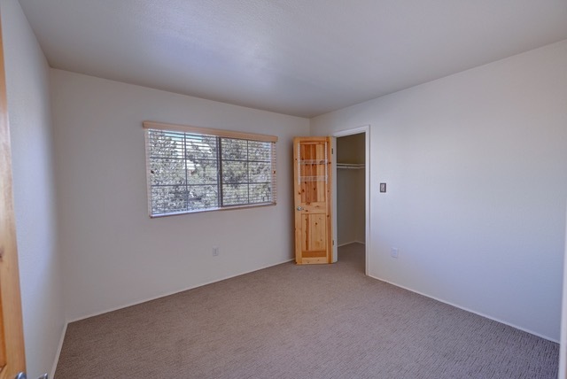 Unit 1011--Bedroom 2 with nature views, natural light and walk-in closet - 2210 Miguel Chavez Rd