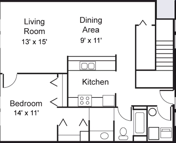 1BR/1BA - Powder Hill Terrace