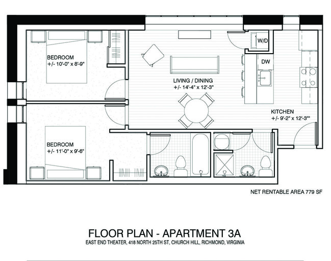 Floorplan - East End Theater Apartments