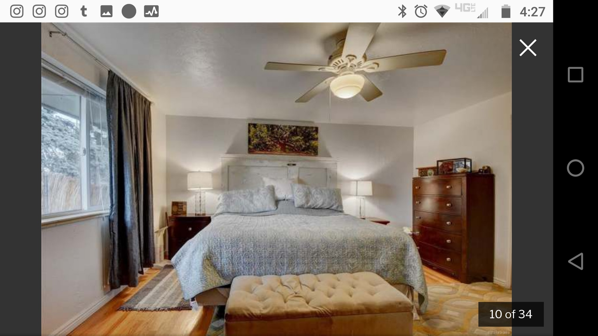 Large Master bedroom with hardwood floors. - 1808A Simms St