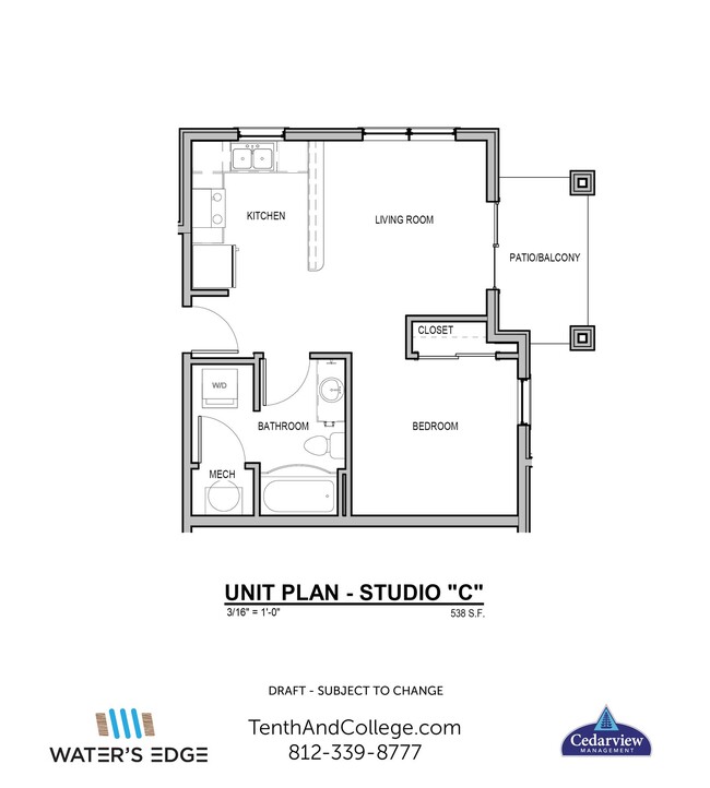 Floorplan - Waters Edge Apartments Bloomington