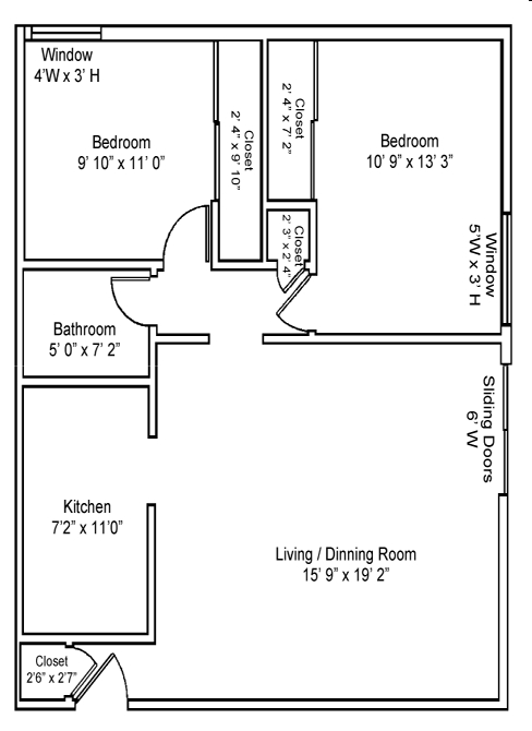 2BR/1BA - Romaine Court