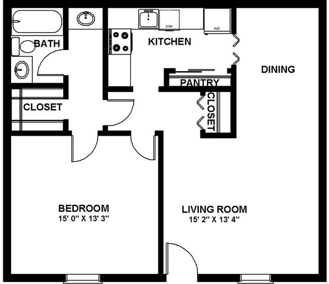 One Bedroom C - Provincial North Apartments