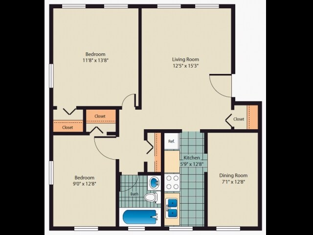 2BR/1BA - Capitol Square Apartments