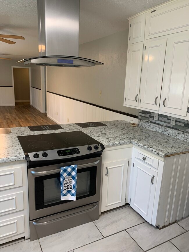 Kitchen looking onto open floor, plan, dining room and second living room. - 4308 Olsen Blvd