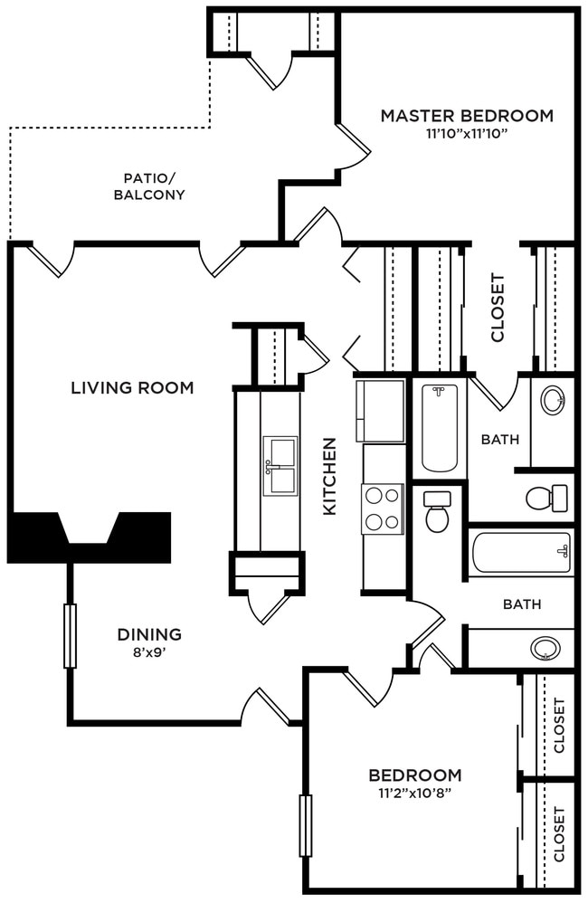 B1- 2 Bedroom/ 2 Bathroom - The Chalet 1