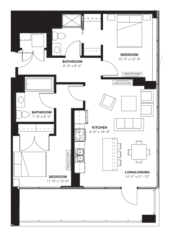 2G.1-2 Bed - E2 Apartments
