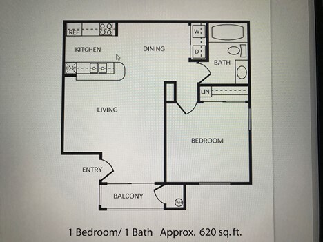 One bedroom layout - Lindell Harbor Senior Apartments